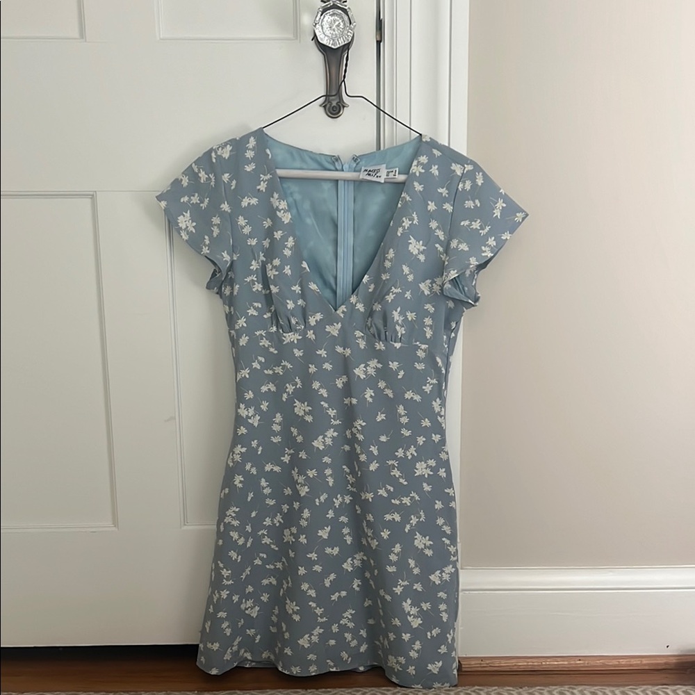 Princess Polly Blue Flutter Sleeve Sundress